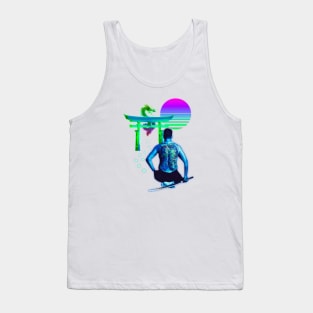 Blue Yakuza Vaporwave Synthwave Aesthetic Tank Top